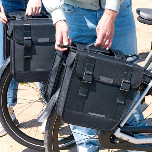 Basil Tour Tour Double Bag bicicletă pannier negru B-18188