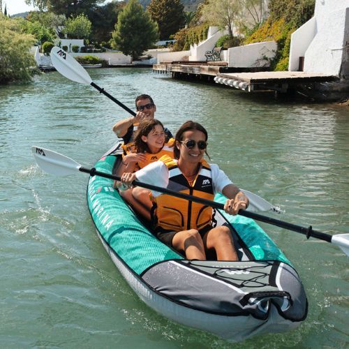 Caiac gonflabil 3-personă 12'6″ AquaMarina Recreational Kayak verde Laxo-380