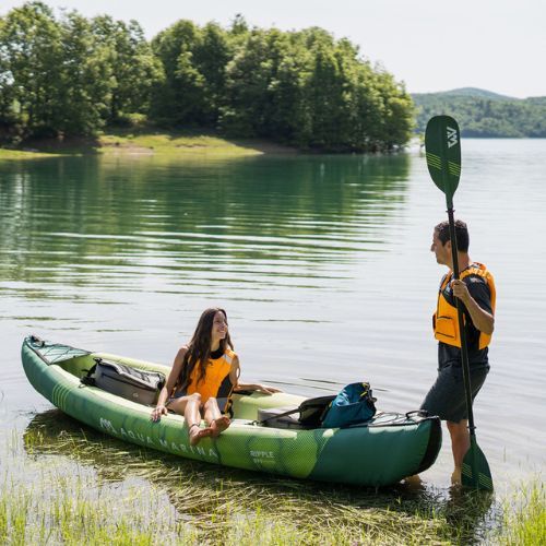 AquaMarina Recreational Canoe 3 persoane caiac gonflabile 12'2 'Ripple-370 verde