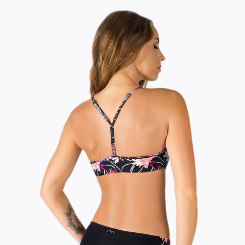 Costum de baie top ROXY Active Bralette 2021 anthracite/floral flow