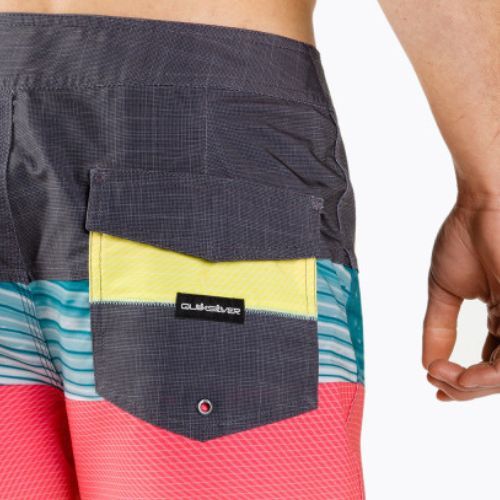 Pantaloni scurți de baie pentru bărbați Quiksilver Surfsilk Panel 18' gri-portocaliu EQYBS04658-NLQ6