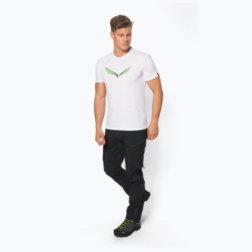 Cămașă de trekking pentru bărbați Salewa Lines Graphic Dry albă 00-0000028065