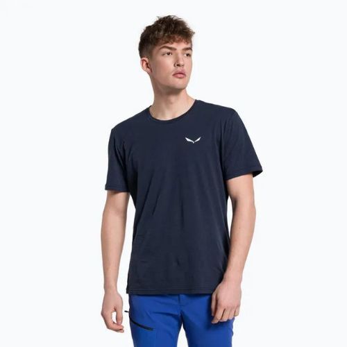 Tricou de trekking pentru bărbați Salewa Alpine Hemp Logo albastru marin 00-0000028132