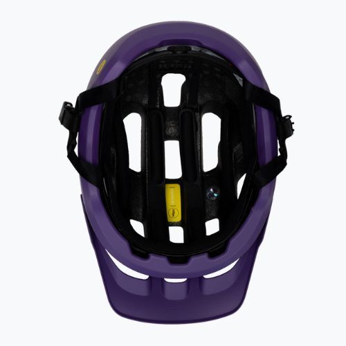 Cască de bicicletă POC Axion Race MIPS sapphire purple/uranium black metallic/matt