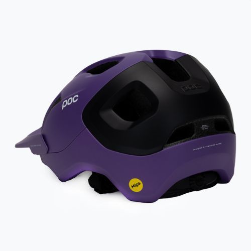 Cască de bicicletă POC Axion Race MIPS sapphire purple/uranium black metallic/matt