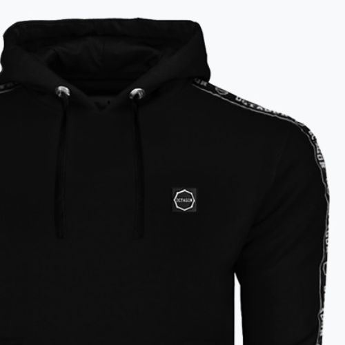 Hanorac cu glugă Octagon Stripe negru pentru bărbați