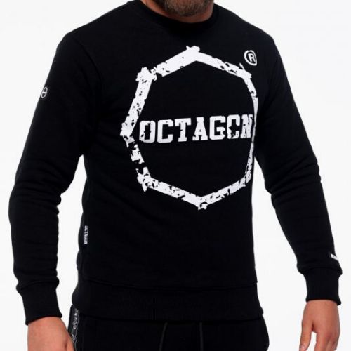 Femei Octagon Zip Stripe cu glugă cu glugă negru