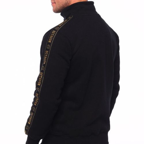 Hanorac Octagon Zip Stripe negru pentru bărbați