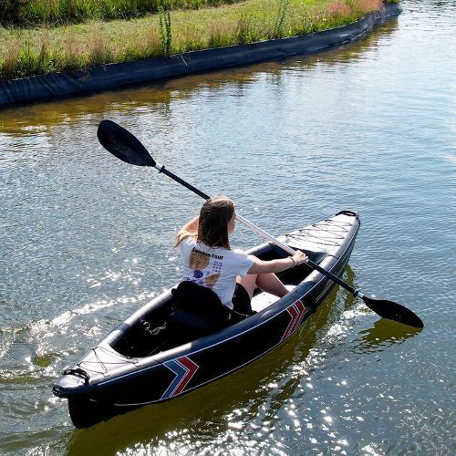 Pure4Fun Dropstitch Dropstitch de înaltă presiune caiac gonflabil de 1 persoană negru 160000