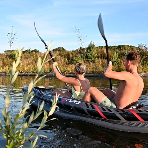 Pure4Fun XPRO Kayak 3.0 Caiac gonflabil de înaltă presiune pentru 2 persoane, gri P4F150130