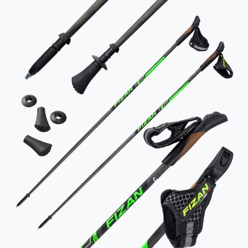 FIZAN Runner Nordic Walking Poles negru/verde S22 CA05