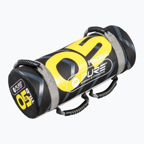 5 kg sac de antrenament Pure2Improve Power Bag negru-galben P2I201710