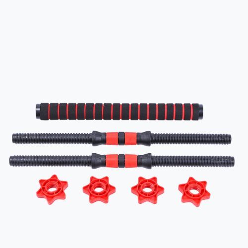 Gantere cu funcție de halteră Pure2Improve Hybrid Dumbell/Barbell negru-roșu P2I202340