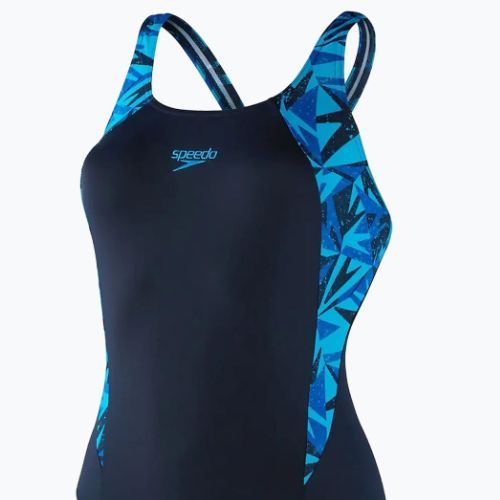 Speedo Hyperboom Splice Muscleback costum de baie dintr-o bucată pentru femei albastru marin 68-13470G719