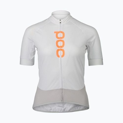 Tricoul de ciclism pentru femei POC Essential Road Logo hydrogen white/granite grey