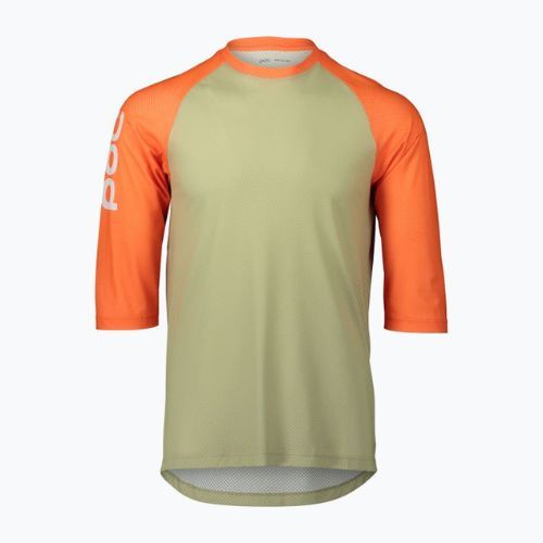 Tricoul de ciclism pentru bărbați POC MTB Pure 3/4 prehnite green/zink orange