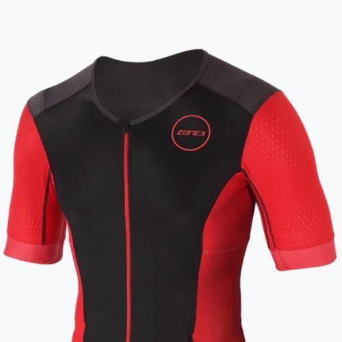 Costum de triatlon pentru bărbați Zone3 Aquaflo Fullzip negru TS20MAQPS101