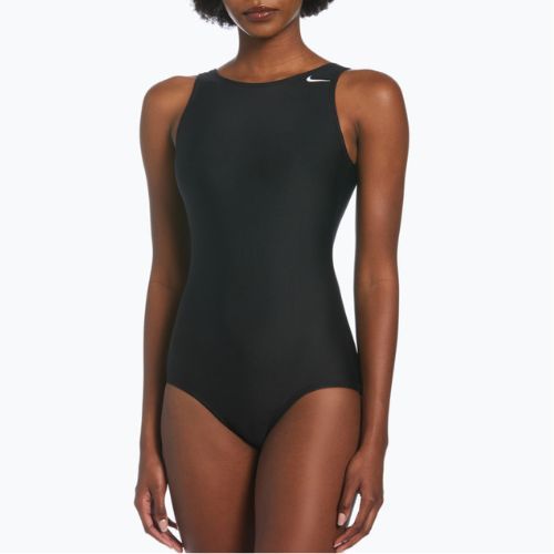 Costum de baie dintr-o singură piesă pentru femei Nike Hydralock Sculpt U-Back negru NESSC200-001