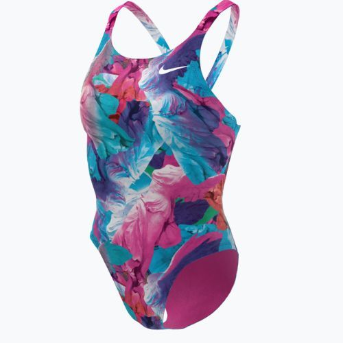 Costum de baie dintr-o singură piesă pentru femei Nike Multiple Print Fastback violet NESSC010-593