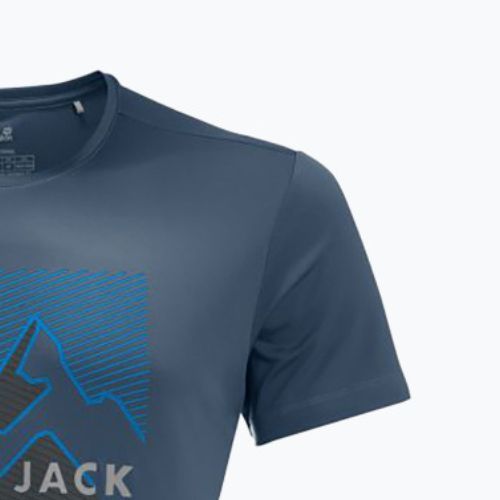 Tricou pentru bărbați Jack Wolfskin Peak Graphic albastru 1807182_1383_002