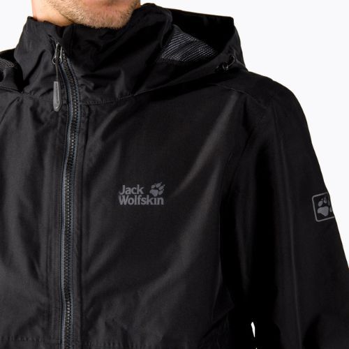Jack Wolfskin jachetă de ploaie Evandale pentru bărbați negru 1111131_6000_002