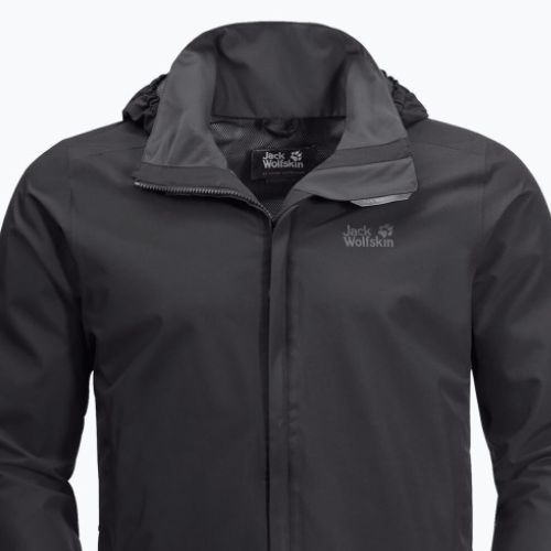 Jack Wolfskin jachetă de ploaie pentru bărbați Stormy Point negru 1111141_6000_002