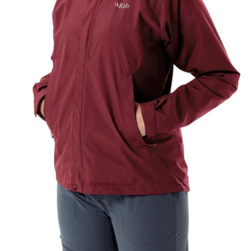 Jachetă cu membrană Rab Downpour Eco burgundy pentru femei QWG-83-HD-08