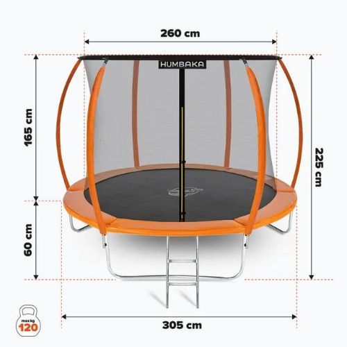 Trambulină HUMBAKA Super 305 cm portocaliu Super-10' Trambulină