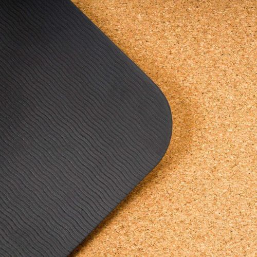 TREXO Yoga mat TPE plută 6 mm negru YM-C01C