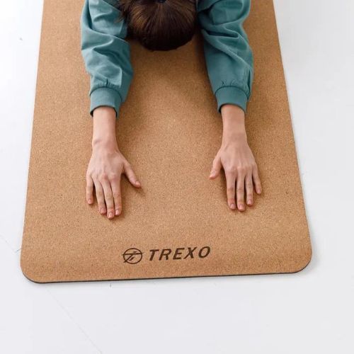 TREXO Yoga mat TPE plută 6 mm negru YM-C01C