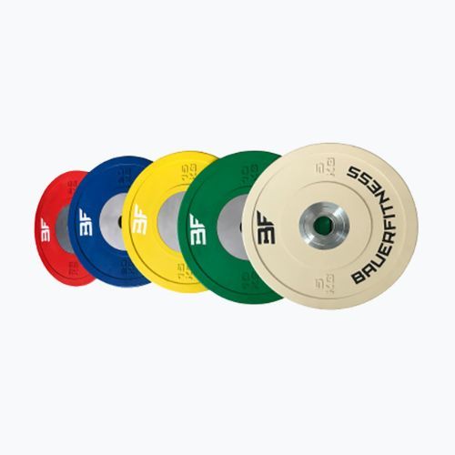 Set de greutăți olimpice Bauer Fitness Competition 2x 5, 10, 15, 20, 25kg colorate AC-166