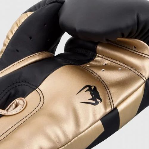 Venum Elite mănuși de box pentru bărbați negru și auriu VENUM-1392