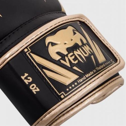 Venum Elite mănuși de box pentru bărbați negru și auriu VENUM-1392