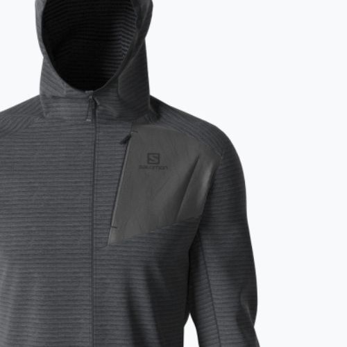 Bărbați Salomon Outline FZ Hoodie fleece sweatshirt fleece negru LC1368300