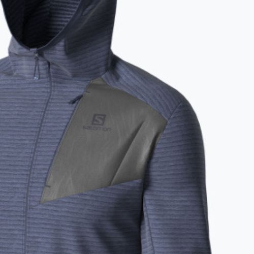 Bărbați Salomon Outline FZ Hoodie bluză cu glugă fleece albastru marin LC1712100