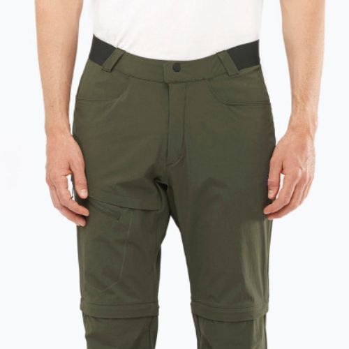 Pantaloni de trekking pentru bărbați Salomon Wayfarer Zip Off verde LC1741100