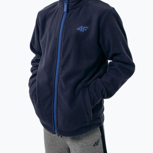 Pulover pentru copii 4F fleece bleumarin albastru marin HJZ22-JPLM001
