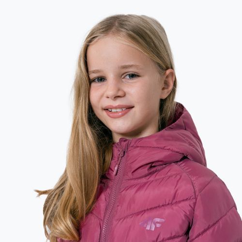 Jachetă pentru copii 4F în jos roz HJZ22-JKUDP003