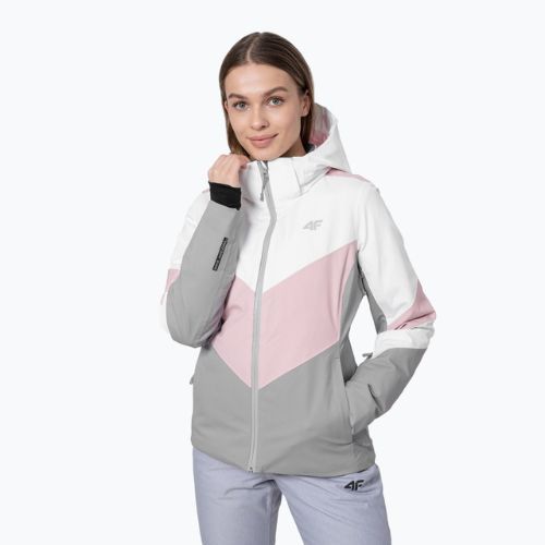 Jachetă de schi pentru femei 4F roz-negru H4Z22-KUDN008