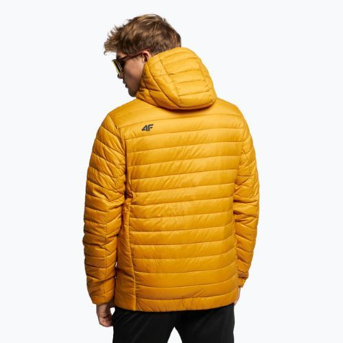 Jachetă de puf pentru bărbați 4F galben H4Z22-KUMP004