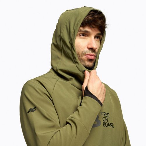 Jachetă de snowboard pentru bărbați 4F kaki H4Z22-SFM001F