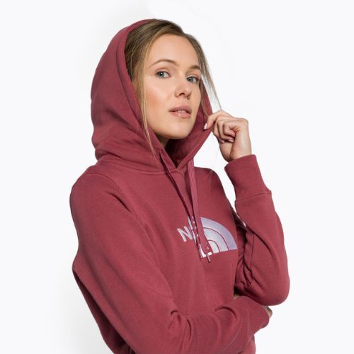 Tricou de trekking pentru femei The North Face Drew Peak Pulover cu glugă cu glugă Wild ginger NF0A55EC6R41
