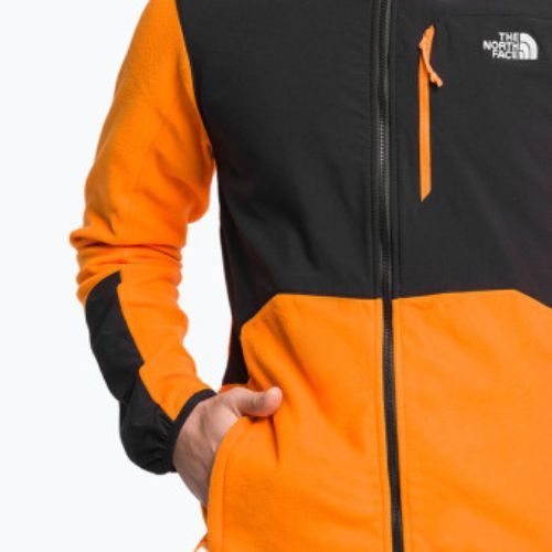 Hanorac fleece pentru bărbați The North Face Glacier Pro FZ negru și portocaliu NF0A5IHS7Q61