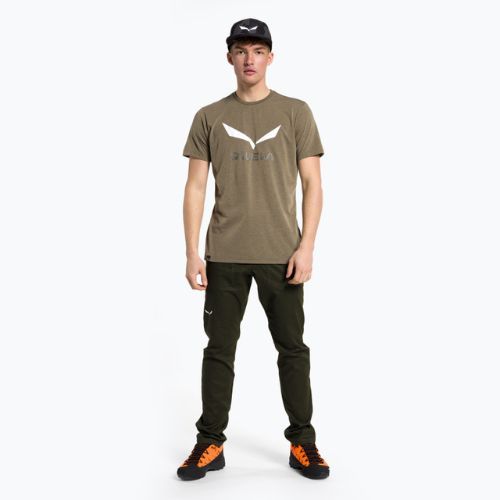 Cămașă de trekking pentru bărbați Salewa Solidlogo Dry kaki kaki 00-0000027018