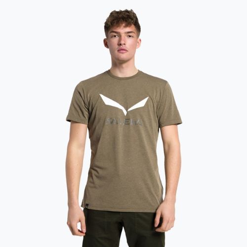 Cămașă de trekking pentru bărbați Salewa Solidlogo Dry kaki kaki 00-0000027018