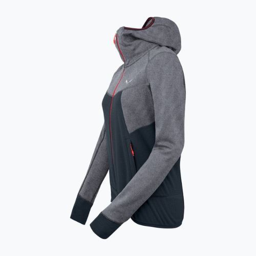 Salewa Puez Puez Hybrid PL FZ Hoody bluză cu glugă pentru femei din fleece gri-verde 00-0000027389