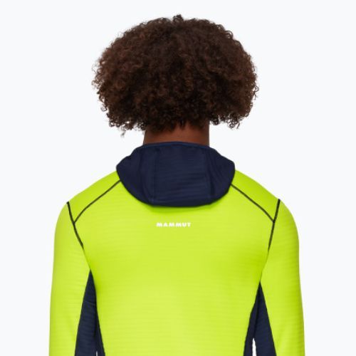 Hanorac cu glugă pentru bărbați MAMMUT Taiss Light ML cu glugă din fleece verde/verde