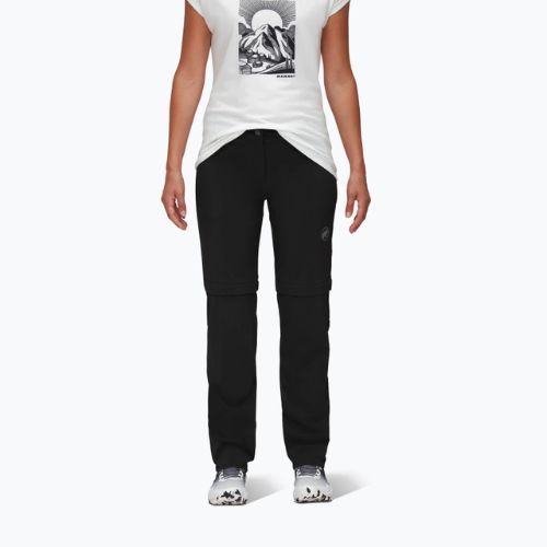 Pantaloni de trekking pentru femei MAMMUT Runbold Zip Off negru