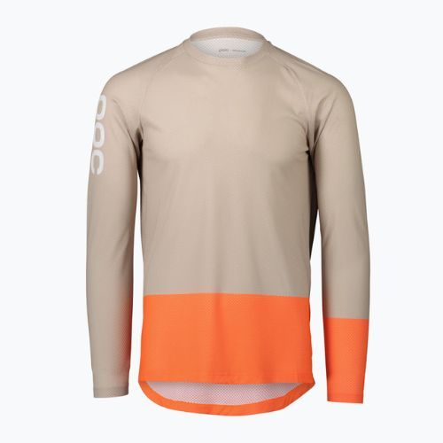 Bărbați de ciclism cu mânecă lungă POC MTB Pure light sandstone beige/zink orange