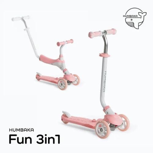 Trotinetă pentru copii HUMBAKA Fun 3in1 roză KS002